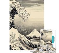 Puzzle da 1000 pezzi per ragazzi fantastico puzzle giapponese a onde per ragazzi migliora la memoria lista dei desideri con Babbo Natale ottimo regalo per i giocatori 38x52cm
