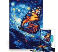 Puzzle da 1000 pezzi per ragazzi Farfalla nella notte stellata,Taglio netto,Gioco cognitivo divertente,Gioco per il tempo libero,Decorazione natalizia per la casa (38x26cm)