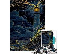 Puzzle da 1000 pezzi per ragazzi faro nella tempesta puzzle per adulti giochi rilassanti sfida impegnativa compleanno e Natale (dimensioni 50x75cm)