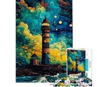 Puzzle da 1000 pezzi per ragazzi "Faro nella tempesta" puzzle per adulti gioco pratico sfida impegnativa ideale come regalo per tutta la famiglia (dimensioni 50x75cm)