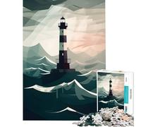 Puzzle da 1000 pezzi per ragazzi "Faro sull'orlo del precipizio" - Gioco interattivo e coinvolgente per coltivare la pazienza ideale come regalo artistico o educativo (Dimensioni 75x50cm)