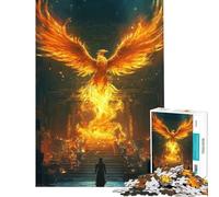 Puzzle da 1000 pezzi per ragazzi Fenice dorata che sorge puzzle da 1000 pezzi giocattolo decorativo per la casa gioco educativo dal design accattivante (38x52cm)