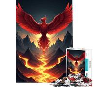Puzzle da 1000 pezzi per ragazzi Fenice infuocata che risorge gioco rilassante ed educativo sfida giocattolo regalo di compleanno analisi e logica (dimensioni 38x26cm)