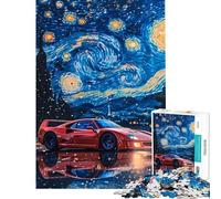 Puzzle da 1000 pezzi per ragazzi Ferrari F Notte stellata gioco interattivo giocattolo avvincente per coltivare la pazienza regalo di compleanno decorazione per la casa (dimensioni 38x52cm)