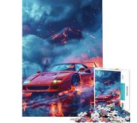 Puzzle da 1000 pezzi per ragazzi Ferrari F Rosso Lava Glow Giocattoli educativi Gioco rompicapo per tutta la famiglia Regalo per compleanni (Dimensioni 75x50cm)