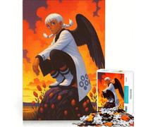Puzzle da 1000 pezzi per ragazzi: Figura alata su una collina al tramonto gioco educativo sfida impegnativa regalo di compleanno e unico 38x26cm