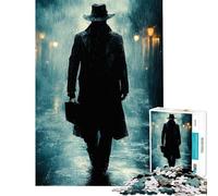 Puzzle da 1000 pezzi per ragazzi figura misteriosa sotto la pioggia sfida da completare decorazione murale gioco educativo per ragazzi dai 14 anni in su (50x75cm)