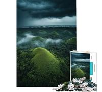 Puzzle da 1000 pezzi per ragazzi Filippine Chocolate Hills Tempesta Sfida da completare Decorazione murale Gioco educativo per ragazzi dai 14 anni in su (50x75cm)