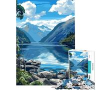 Puzzle da 1000 pezzi per ragazzi fiordo della Nuova Zelanda giochi rilassanti giocattoli che creano dipendenza per coltivare la pazienza idee regalo apprendimento educativo (dimensioni 38x26cm)