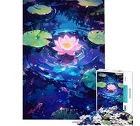 Puzzle da 1000 pezzi per ragazzi fiore di loto pittura ad acqua sfida per l'intelligenza giocattolo educativo che stimola la memoria regalo di compleanno (dimensioni 38x26cm)