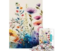 Puzzle da 1000 pezzi per ragazzi fiori ad acquerello puzzle da 1000 pezzi decorazione per la casa giocattolo modello da assemblare offerta regalo per tutta la famiglia (38x52cm)