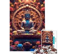 Puzzle da 1000 pezzi per ragazzi fiori colorati Buddha sfida educativa ideale per le vacanze a casa per passare il tempo decorazione domestica giocattolo per ragazzi dai 14 anni in su (38x52cm)