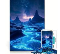 Puzzle da 1000 pezzi per ragazzi: Fiume bioluminescente in una notte stellata,disegno dai bordi precisi,gioco divertente e rilassante,decorazione natalizia (38x52cm)