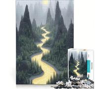 Puzzle da 1000 pezzi per ragazzi: Fiume d'oro tra le montagne, giochi rilassanti, attività divertenti da fare a casa, compleanno e Natale 38x52cm