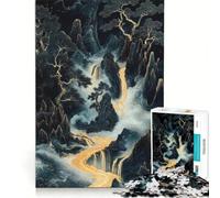 Puzzle da 1000 pezzi per ragazzi: Fiume d'oro tra le montagne, gioco impossibile, interazione genitore-figlio, regalo di Natale o compleanno 38x52cm