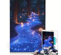 Puzzle da 1000 pezzi per ragazzi: Fiume luminoso attraverso una foresta oscura, giochi rilassanti, attività divertenti da fare a casa, regali unici per compleanno e Natale 38x52cm