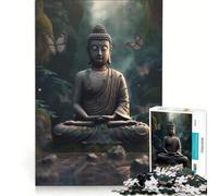 Puzzle da 1000 pezzi per ragazzi, foresta buddista, Buddha zen, giocattolo decorativo da parete, allena la mente e la mano, ottimo regalo per gli appassionati di videogiochi, 38x52cm