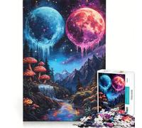 Puzzle da 1000 pezzi per ragazzi: Foresta da sogno con lune ghiacciate, gioco impossibile, allena la mente e la mano, regalo di compleanno, regalo 38x26cm