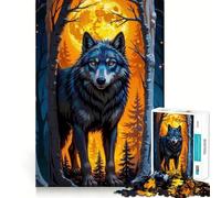 Puzzle da 1000 pezzi per ragazzi "Foresta del Lupo e Luna Piena" - Stimolante cognitivo - Divertente - Chiusura sicura - Nessun pezzo si stacca - Un modo coinvolgente per passare il tempo libero