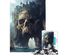 Puzzle da 1000 pezzi per ragazzi fortezza di Skull Island puzzle per adulti gioco per famiglie decorazione per la casa regalo di compleanno (dimensioni 38x26cm)