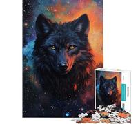 Puzzle da 1000 pezzi per ragazzi Galactic Wolf Gaze Puzzle per ragazzi Migliora la memoria Lista dei desideri con Babbo Natale Ottimo regalo per i giocatori 38x52cm