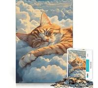 Puzzle da 1000 pezzi per ragazzi,gatto carino,decorazione per incastri,gioco per esercizi mentali,gioco per il tempo libero,regalo di Natale divertente (50x75cm)