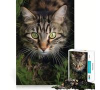 Puzzle da 1000 pezzi per ragazzi,gatto che cammina nell'erba,design finemente intagliato,gioco di concentrazione,regalo,momento di pace,regalo di Natale per il tempo libero (38x26cm)