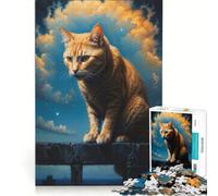 Puzzle da 1000 pezzi per ragazzi, gatto che ispeziona il territorio, decorazione da parete, allena la mente e la mano, ottimo regalo per gli appassionati di videogiochi 38x52cm