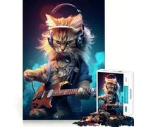 Puzzle da 1000 pezzi per ragazzi,gatto,chitarra,Odissea,gioco a incastro,concentrazione,divertimento,svago,tempo libero,decorazione natalizia da parete (38x52cm)
