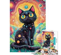 Puzzle da 1000 pezzi per ragazzi Gatto Cosmico Universo Colorato Puzzle per Ragazzi Giochi Rilassanti per il Divertimento in Famiglia Aiuta ad Allenare il Cervello (Dimensioni 38x26cm)