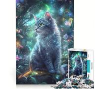Puzzle da 1000 pezzi per ragazzi Gatto della Foresta Magica Gioco Divertente Allena la Mente e la Manica Migliora l'Amore tra le Coppie 38x26cm