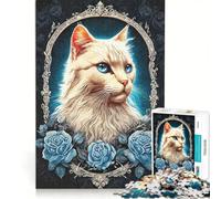 Puzzle da 1000 pezzi per ragazzi, gatto gotico e rockabilly, giocattolo antistress, gara di velocità manuale, per migliorare l'amore tra le coppie 50x75cm