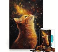 Puzzle da 1000 pezzi per ragazzi,Gatto nel Cosmo - Gioco di incastro decorativo,esercizio mentale,gioco per il relax,regalo di Natale divertente (38x52cm)