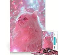 Puzzle da 1000 pezzi per ragazzi Gatto nella polvere di diamanti,Taglio netto,Gioco cognitivo divertente,Gioco per il tempo libero,Decorazione natalizia per la casa (38x52cm)