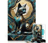 Puzzle da 1000 pezzi per ragazzi,gatto nero,Kintsugi,taglio preciso,gioco per allenare la mente,relax,divertimento per il compleanno 50x75cm