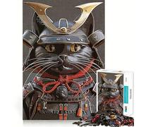 Puzzle da 1000 pezzi per ragazzi,gatto nero,samurai vintage,con incastri lisci,divertente,gioco di logica,regalo,gioco rilassante,arte per il tempo libero natalizio 50x75cm