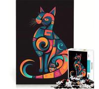 Puzzle da 1000 pezzi per ragazzi Gatto Picasso gioco impossibile interazione genitore-figlio regalo di Natale e compleanno 38x26cm