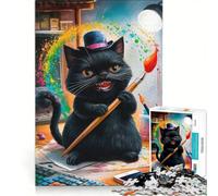 Puzzle da 1000 pezzi per ragazzi, Gatto Pittore Galattico, Giocattolo Educativo, Per Divertimento in Famiglia, Adatto per Decorazione Scrivania 50x75cm