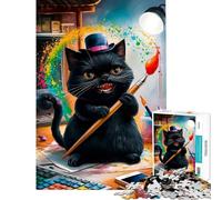 Puzzle da 1000 pezzi per ragazzi gatto pittore galattico sfida impegnativa da completare decorazione perfetta gioco rilassante per ragazzi dai 14 anni in su (50x75cm)