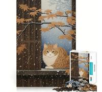 Puzzle da 1000 pezzi per ragazzi,gatto,pittura giapponese,taglio preciso,arte,concentrazione,gioco divertente,relax,regalo di compleanno (50x75cm)