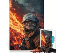 Puzzle da 1000 pezzi per ragazzi Gatto,Pompiere,Vigile del fuoco,Gioco di abilità mentale,Divertimento,Tempo libero,Natale,Casa,Arte (50x75cm)