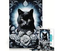 Puzzle da 1000 pezzi per ragazzi,gatto,stile gotico e rockabilly,con intagli precisi,gioco cognitivo,regalo per momenti di relax,decorazione natalizia (38x26cm)