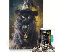 Puzzle da 1000 pezzi per ragazzi gatto stregone giocattolo decorativo da parete decorazione per la casa per compleanno Natale 38x26cm