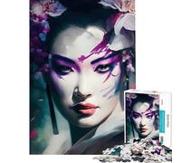 Puzzle da 1000 pezzi per ragazzi geisha con decorazioni floreali Un gioco avvincente per coltivare la pazienza e rilassarsi ideale per allenare la velocità manuale e come regalo (dimensioni 50x75cm)