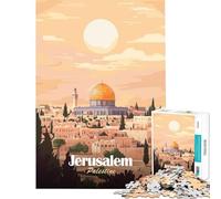 Puzzle da 1000 pezzi per ragazzi Gerusalemme Palestina poster di viaggio sfida per l'intelligenza giocattoli che creano dipendenza giochi divertenti migliora la memoria opere d'arte regali (38x26cm)
