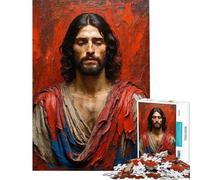 Puzzle da 1000 pezzi per ragazzi: Gesù con tunica rossa e blu gioco rompicapo regalo di compleanno unico per compleanno e Natale (dimensioni 38x52cm)