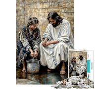 Puzzle da 1000 pezzi per ragazzi: Gesù e la donna samaritana Gioco per famiglie decorazione per la casa regalo di compleanno o unico (dimensioni 38x52cm)