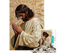 Puzzle da 1000 pezzi per ragazzi Gesù in preghiera puzzle per ragazzi taglio di precisione sfida educativa regalo di compleanno regali 50x75cm
