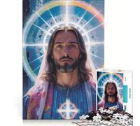 Puzzle da 1000 pezzi per ragazzi Gesù Salvatore radioso gioco impossibile interazione genitore-figlio regalo di Natale e compleanno 50x75cm