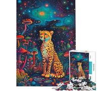 Puzzle da 1000 pezzi per ragazzi ghepardo nel mondo dei sogni giocattoli educativi rompicapo regalo educativo per compleanni (dimensioni 75x50cm)